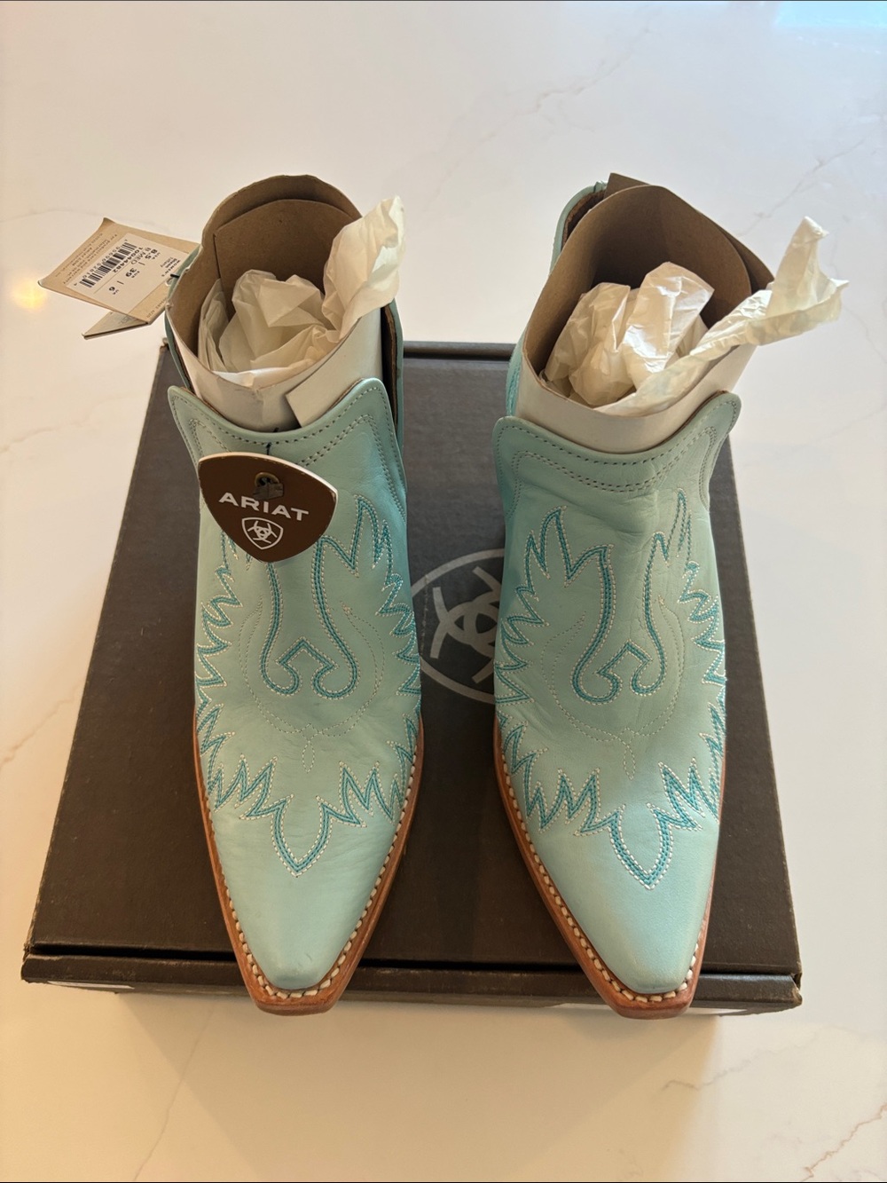 Ariat Women's Dixon Ankle Boots in Tiffany Blue - Picture 3 of 8